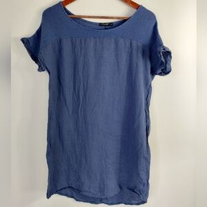 Lungo L'arno 100% Linen Pop Over Blouse Size Medium